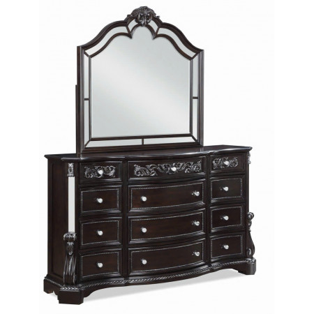 B1660 - Bankston : Tủ Ngang 12 Ngăn Kéo Và Khung Gương